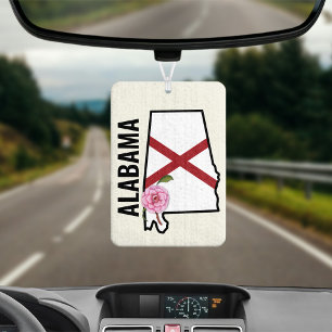 Alabama State Flag and Flower Camellia Car Air Freshener