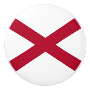 Alabama State Flag Ceramic Knob