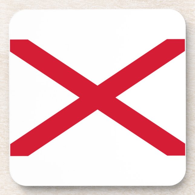 Alabama State Flag Design Coaster (Front)