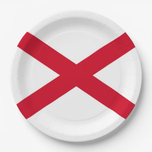 Alabama State Flag Design Paper Plate