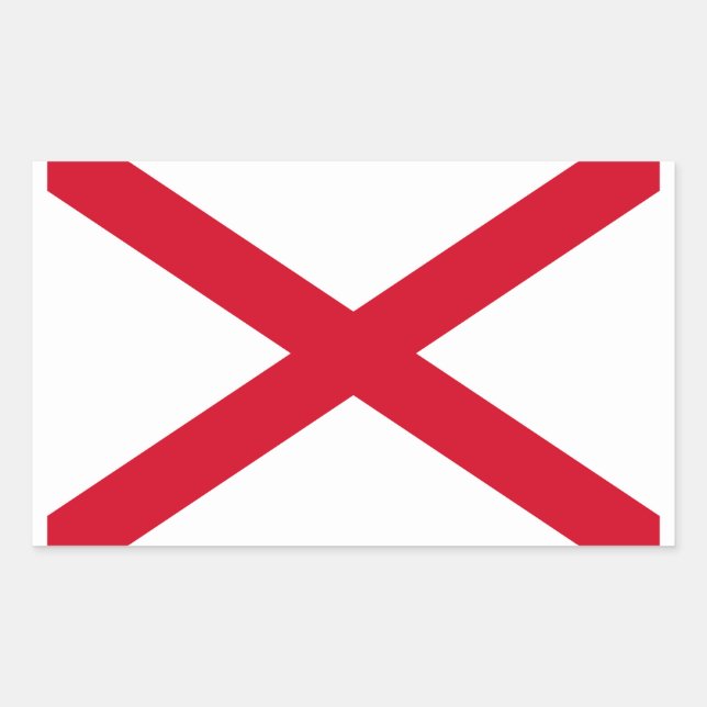 Alabama State Flag Design Rectangular Sticker (Front)