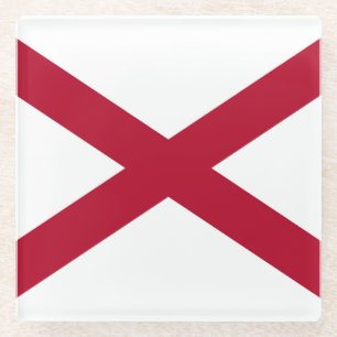 Alabama State Flag Glass Coaster