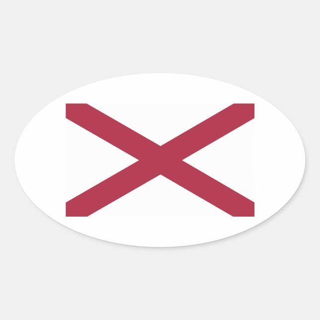 Alabama State Flag Oval Sticker (Front)