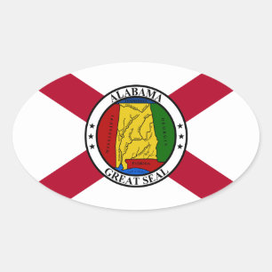 Alabama State Flag Oval Sticker