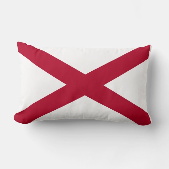 Alabama State Flag Print Patriotic Lumbar Cushion (Front)