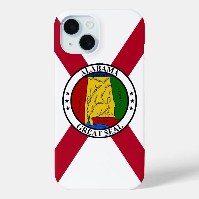 Alabama State Flag/ State seal superimposed Case-Mate iPhone Case (Back)