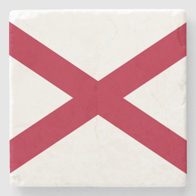 Alabama State Flag Stone Coaster (Front)