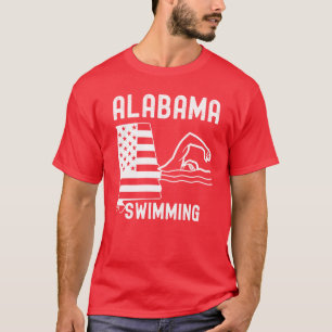 Alabama State Flag Swimming Lovers Gifts T-Shirt