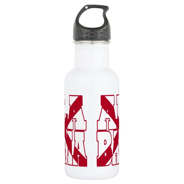 Alabama state flag text 532 ml water bottle (Front)