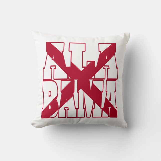 Alabama state flag text cushion (Front)