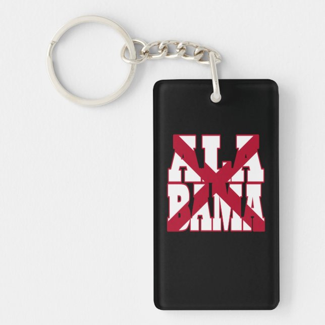 Alabama state flag text key ring (Front)