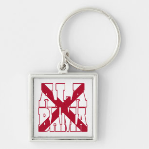 Alabama state flag text key ring