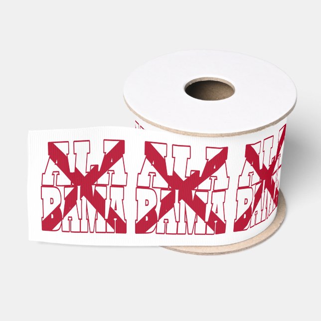 Alabama state flag typography design grosgrain ribbon (Spool)