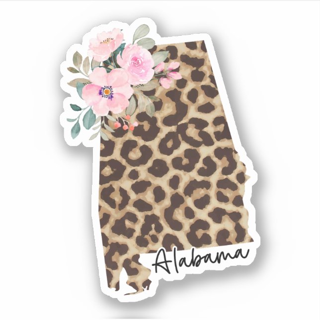 Alabama State Leopard Print With Flowers (Front)