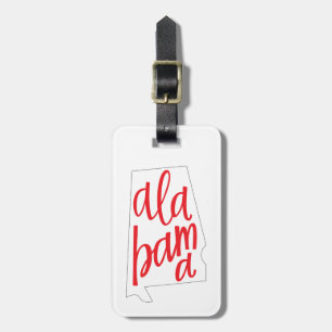 Alabama State Outline Luggage Tag