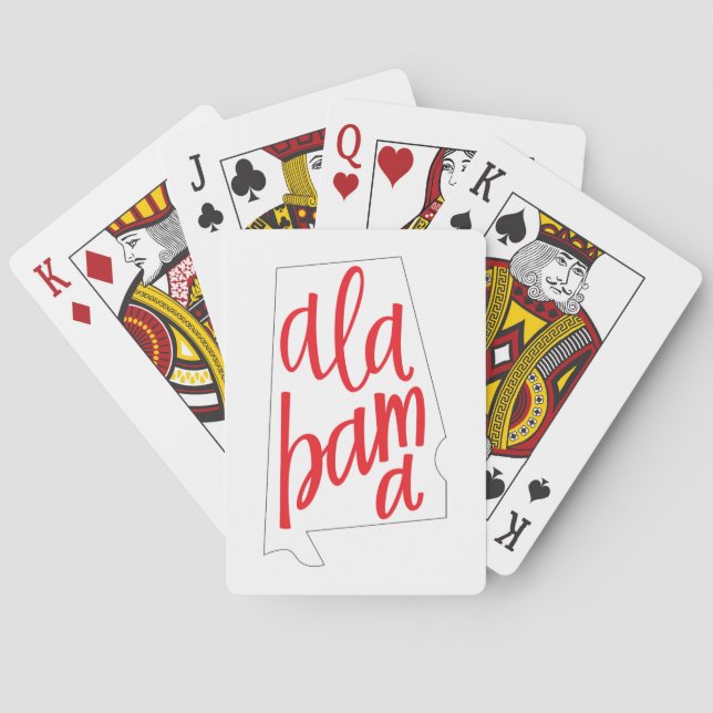 Alabama State Outline Playing Cards (Back)