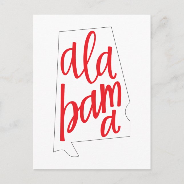 Alabama State Outline Postcard (Front)