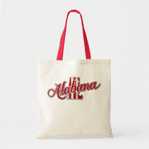 Alabama State Outline red handle Tote Bag