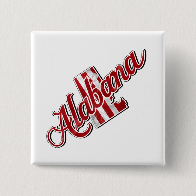 Alabama State Outline Tiny 15 Cm Square Badge (Front)