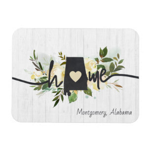 Alabama State Personalised Your Home City Rustic Magnet