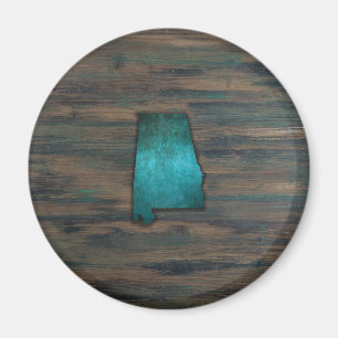 Alabama State Shape Teal Magnet