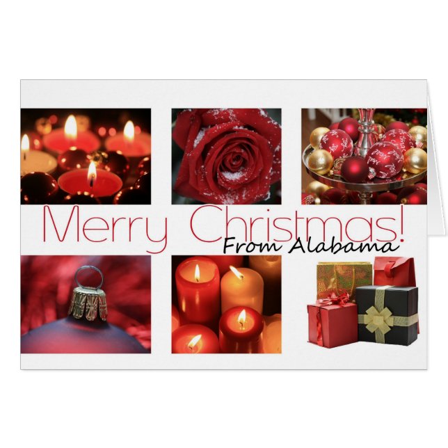 Alabama State specific card red, black & white (Front Horizontal)