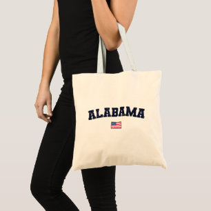 Alabama State USA Flag Vintage Distressed Tote Bag