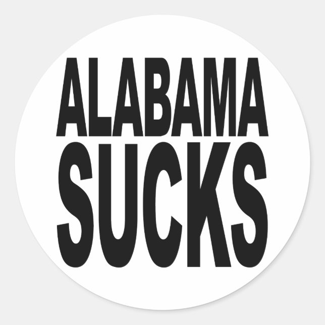 Alabama Sucks Classic Round Sticker (Front)