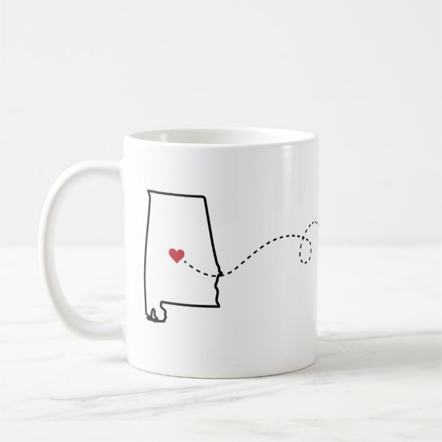 Alabama to Florida - Heart2Heart Coffee Mug (Left)