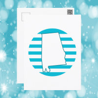 Alabama US State Outline Blue Retro Circle
