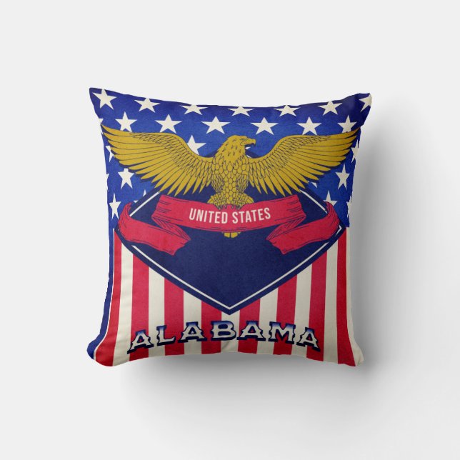 Alabama USA Flag    Cushion (Front)
