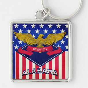 Alabama USA Flag Key Ring