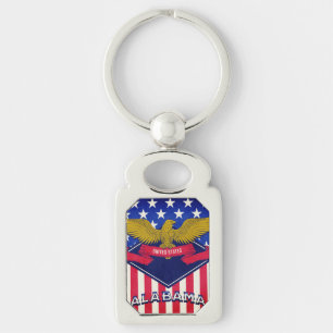 Alabama USA Flag  Keychain