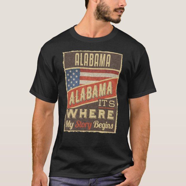 Alabama USA Flag T-Shirt (Front)