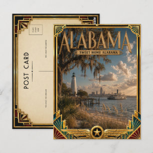 Alabama Vintage Art Deco Golden Age Postcard