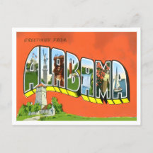 Alabama Vintage Big Letters Postcard
