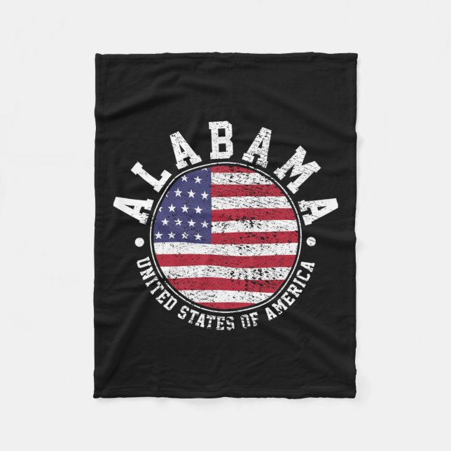 Alabama Vintage  Fleece Blanket (Front)