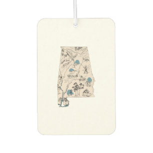 Alabama Vintage Picture Map  Air Freshener