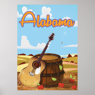Alabama vintage travel poster