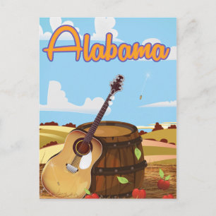 Alabama vintage travel poster postcard