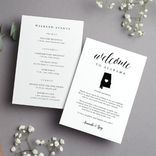 Alabama Wedding Welcome Letter & Itinerary