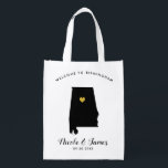 Alabama Wedding Welcome Tote Bag, Gold Heart<br><div class="desc">Fill this welcome bag with favourite goodies for your guests to enjoy when they arrive in Alabama!</div>