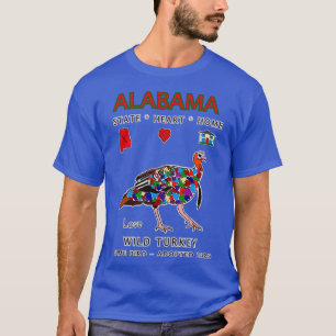 Alabama Wild Turkey State Heart Home Love Valentin T-Shirt