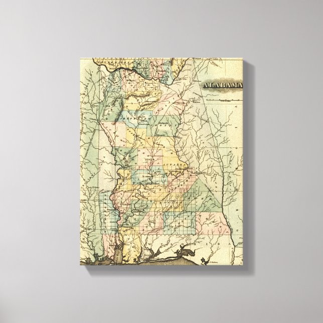 AlabamaPanoramic MapAlabama Canvas Print (Front)