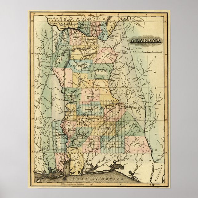 AlabamaPanoramic MapAlabama Poster (Front)