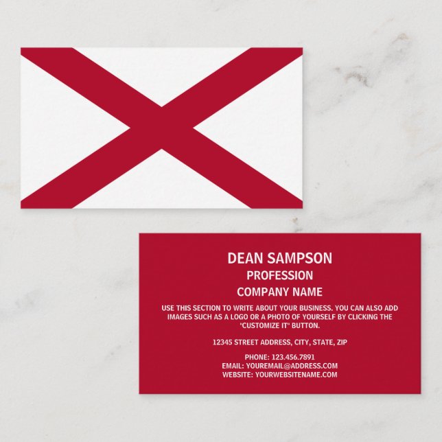 Alabamian Flag, Flag of Alabama Business Card (Front/Back)