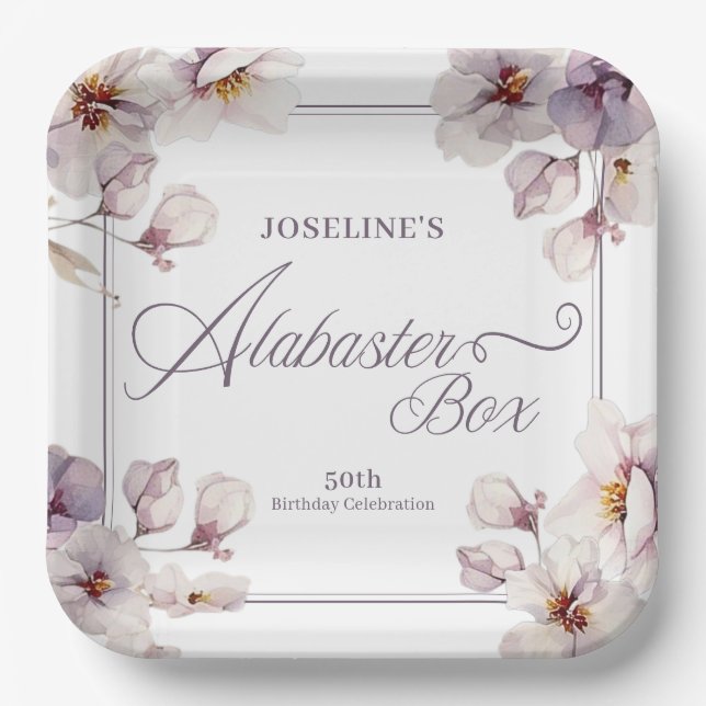 Alabaster Box Birthday  Paper Plate (Front)