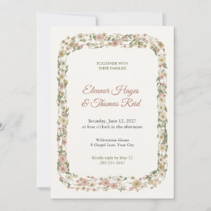 Alabaster Chiffon Wildflower Wedding Invitation
