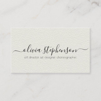 Alabaster Faux Leather Minimalist Business Card