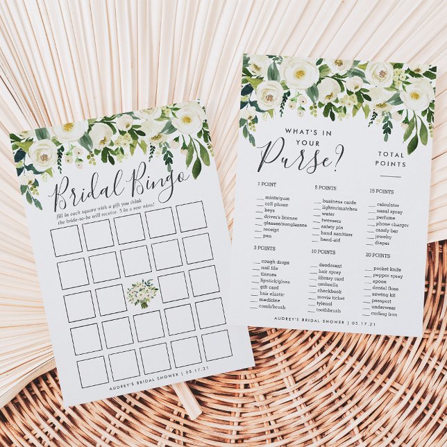 Alabaster Floral Double-Sided Bridal Shower Game (Creator Uploaded)